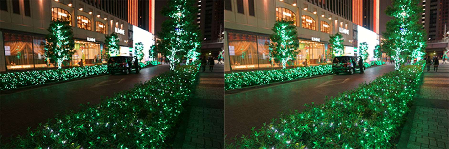 イルミネーション 露出補正